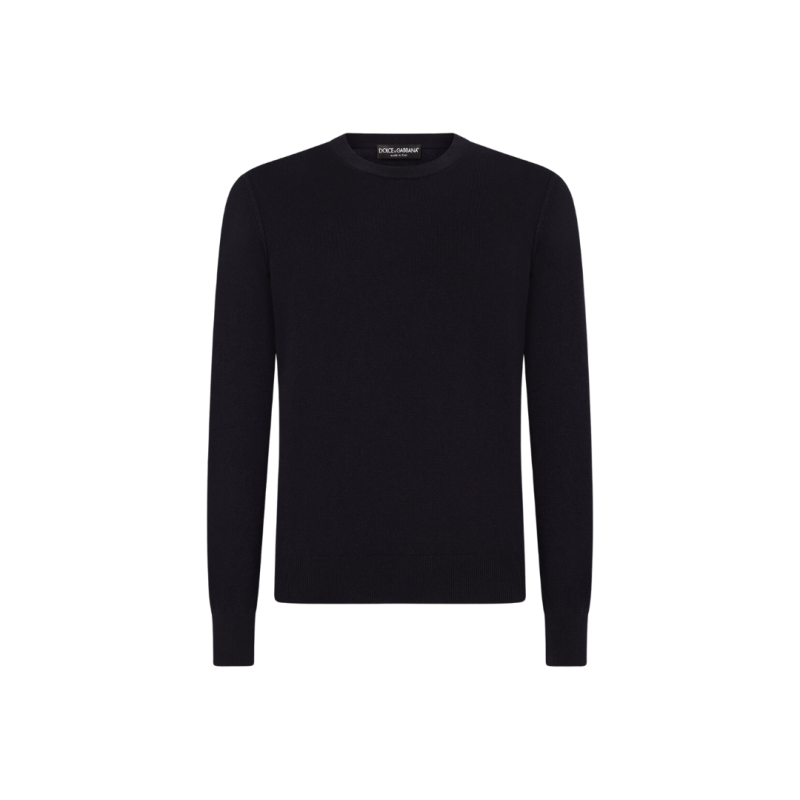 Pull col rond cachemire noir