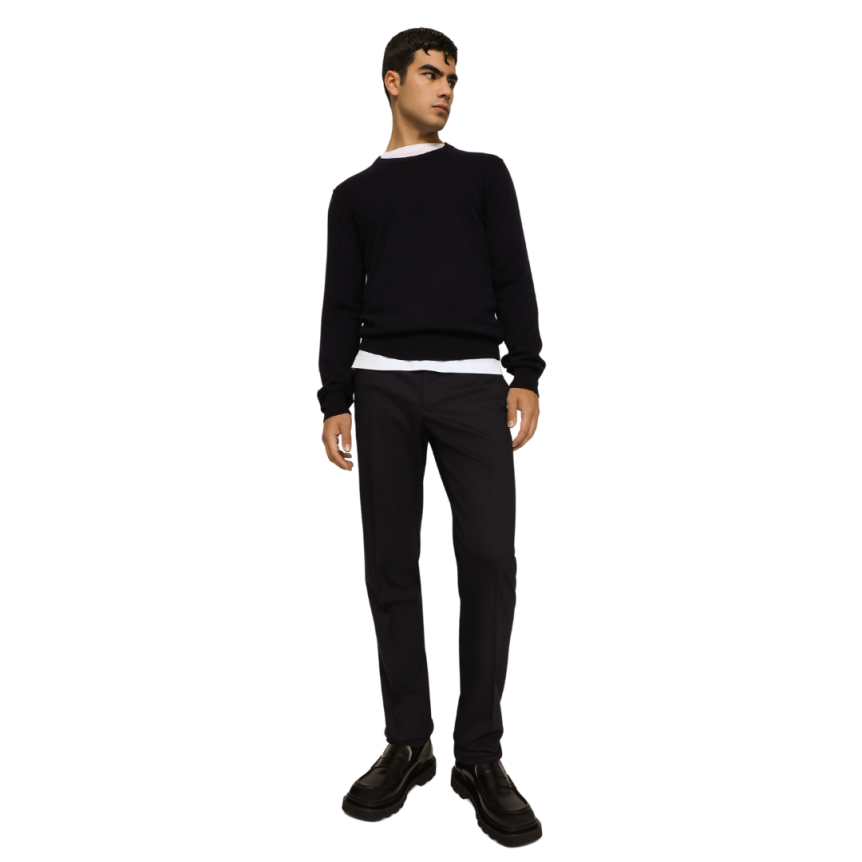 Pull DOLCE & GABBANA col rond cachemire noir