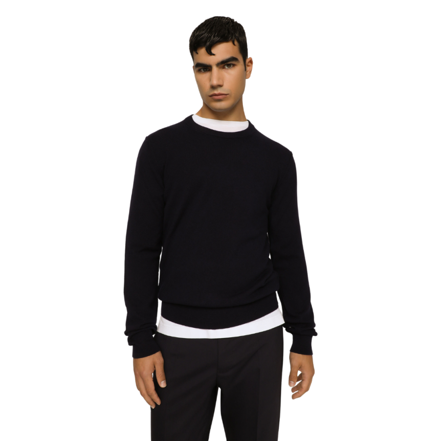 Pull DOLCE & GABBANA col rond cachemire noir