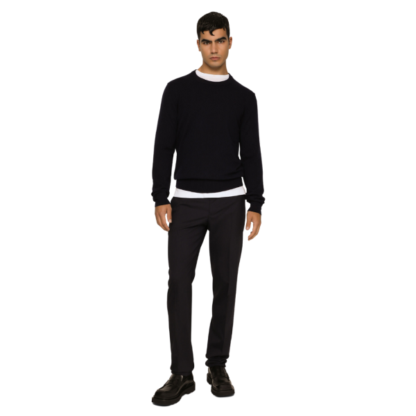 Pull DOLCE & GABBANA col rond cachemire noir
