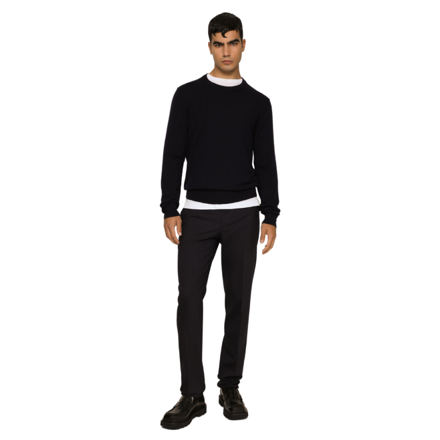 Pull DOLCE & GABBANA col rond cachemire noir