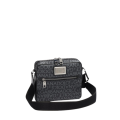 Sacoche Re-edition cuir gris jacquard logo DG Noir