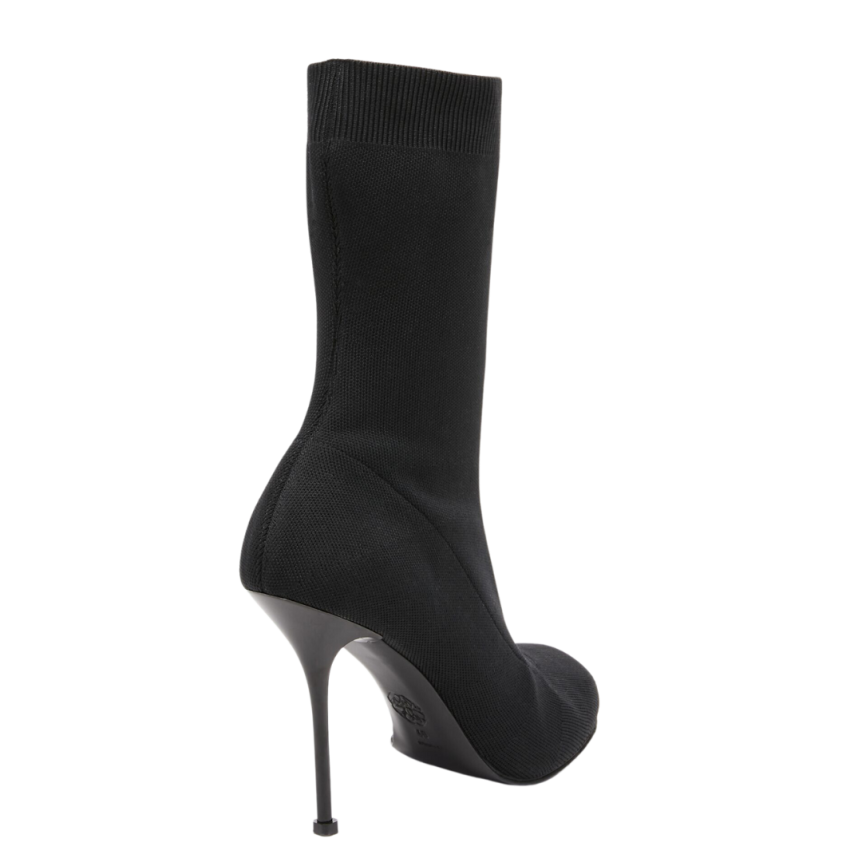 Boots ALEXANDER MCQUEEN maille viscose noir talon aiguille