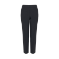 Pantalon cigarette taille haute crêpe viscose noir