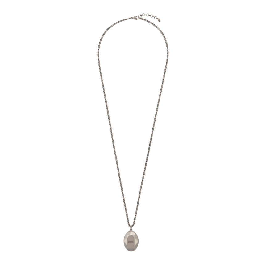 ALEXANDER MCQUEEN Collier pendentif The Faceted Stone laiton argent antique