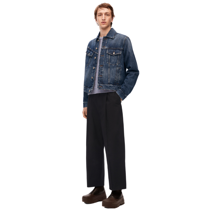 Pantalon LOEWE entrejambe bas gabardine coton noir