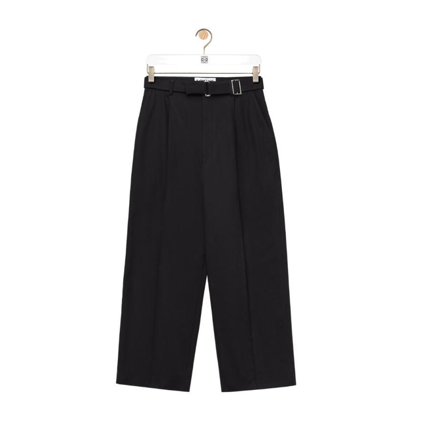 Pantalon LOEWE entrejambe bas gabardine coton noir