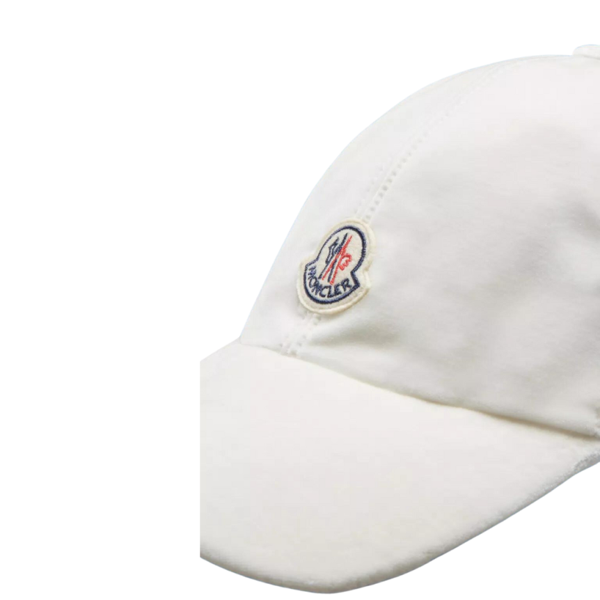 Casquette MONCLER en coton velours blanc logo feutre