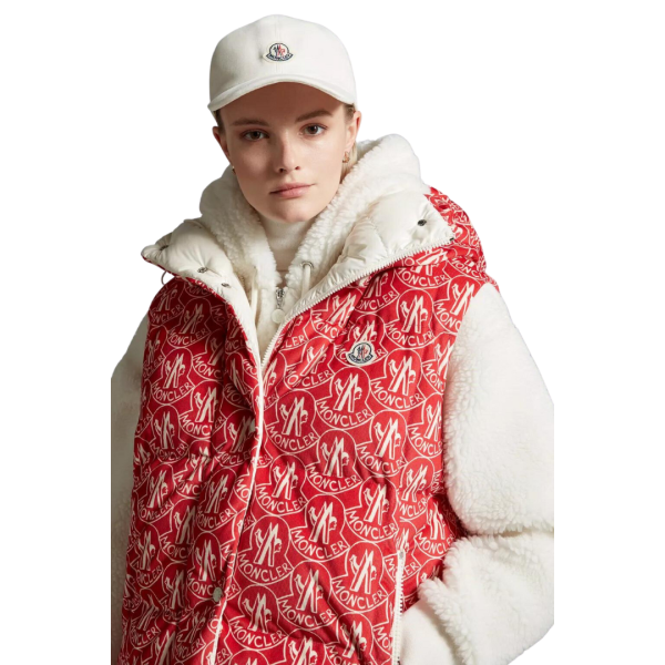 Casquette MONCLER en coton velours blanc logo feutre