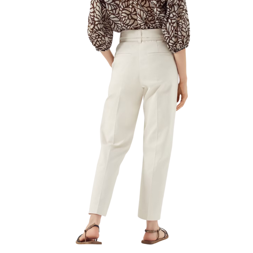 Pantalon fuselé BRUNELLO CUCINELLI écru ceinture strass