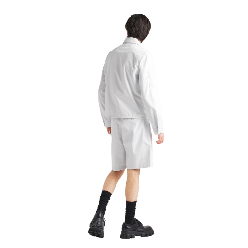 Bermuda Cargo PRADA Re-nylon blanc poche logo triangle métal