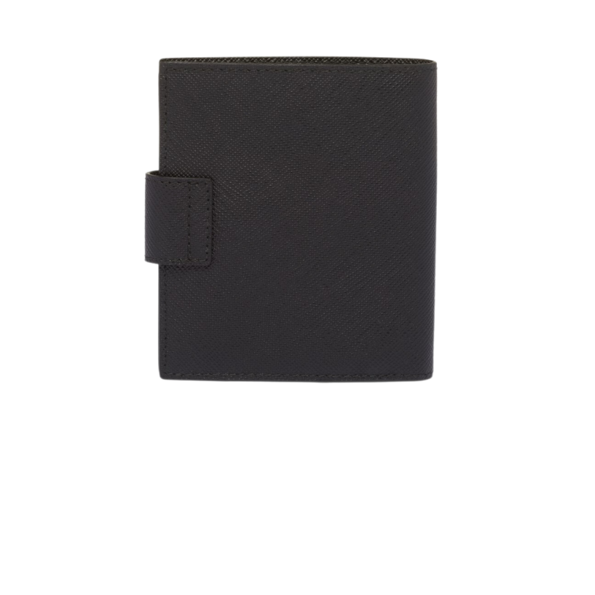 Portefeuille PRADA porte-cartes en cuir Saffiano noir