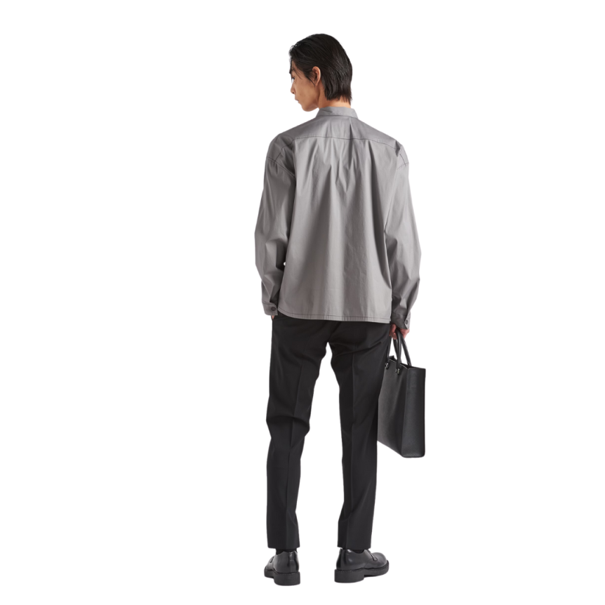 Pantalon PRADA laine stretch légère noire poche zippée