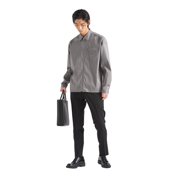 Pantalon PRADA laine stretch légère noire poche zippée