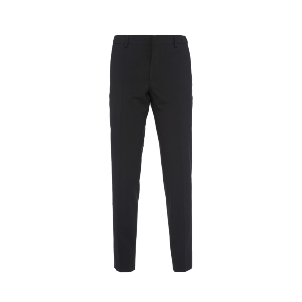 Pantalon PRADA laine stretch légère noire poche zippée