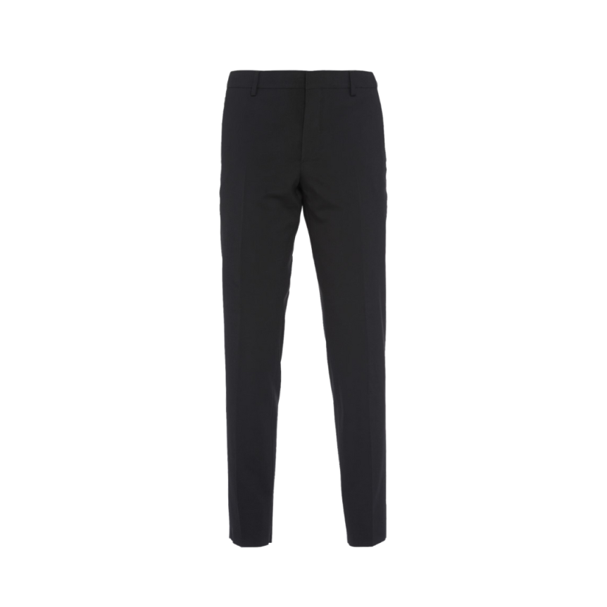 Pantalon PRADA laine stretch légère noire poche zippée