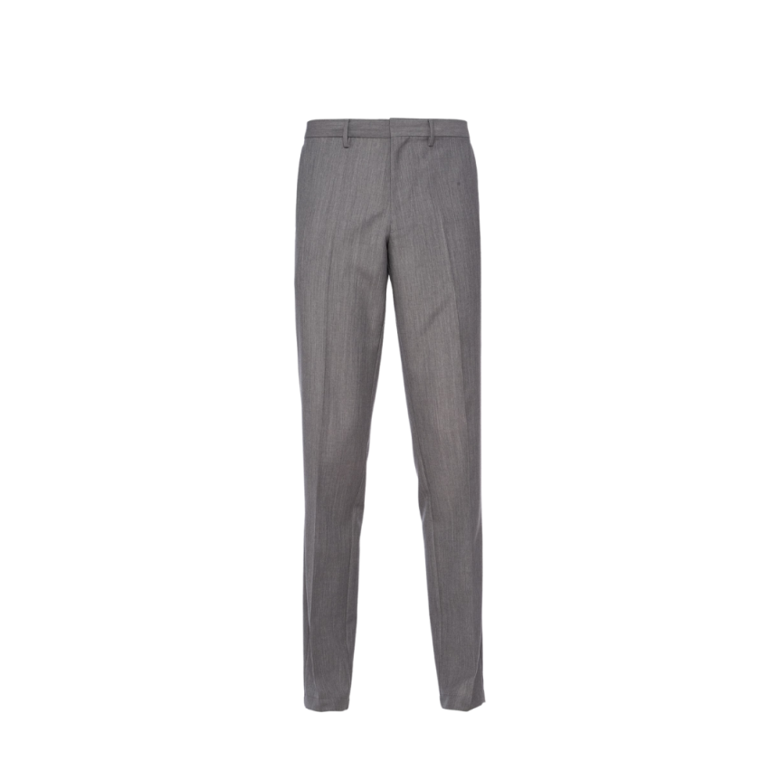 Pantalon PRADA laine mohair gris logo triangle