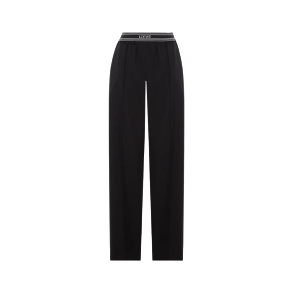 Pantalon LOEWE entrejambe bas gabardine coton noir