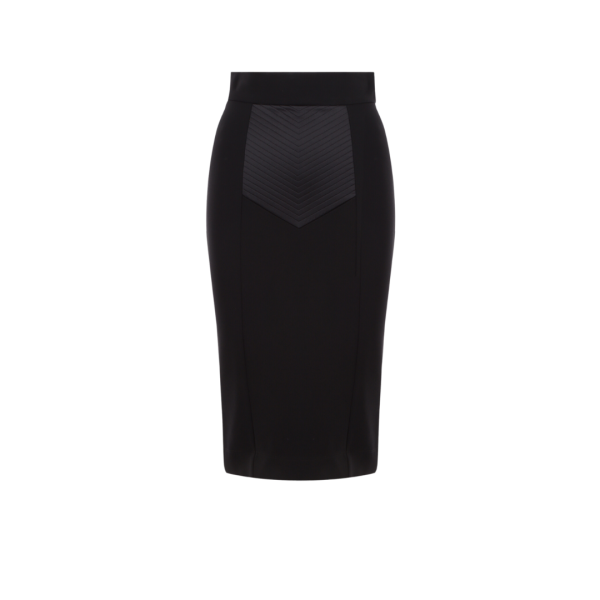 Jupe Dolce Gabbana crayon empiècement satin noir