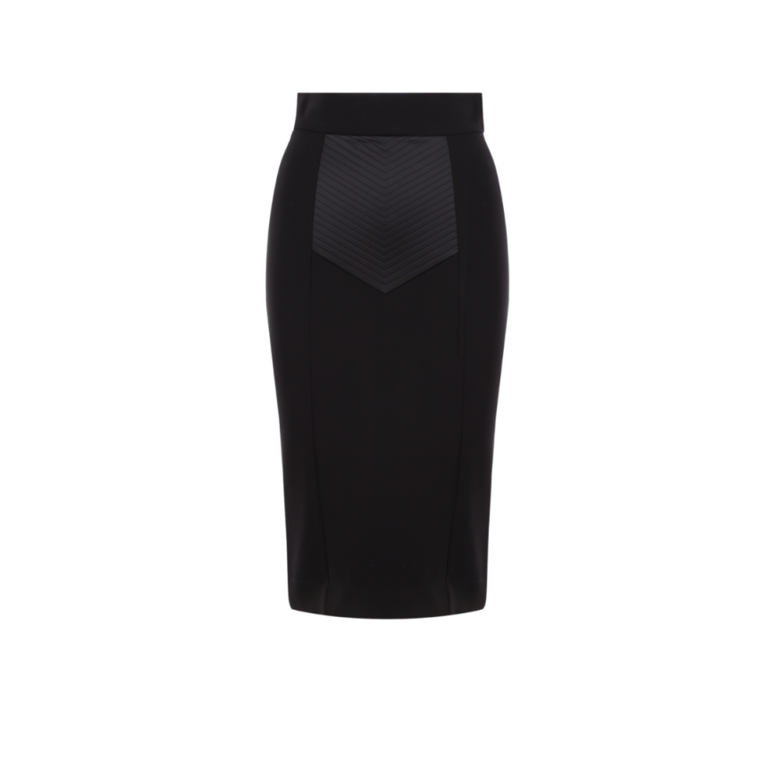 Jupe Dolce Gabbana crayon empiècement satin noir
