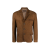 Veste blazer simple bouton droite cuir agneau marron