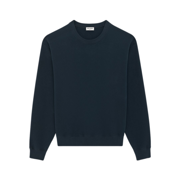 Sweatshirt col rond bleu petrol Saint Laurent