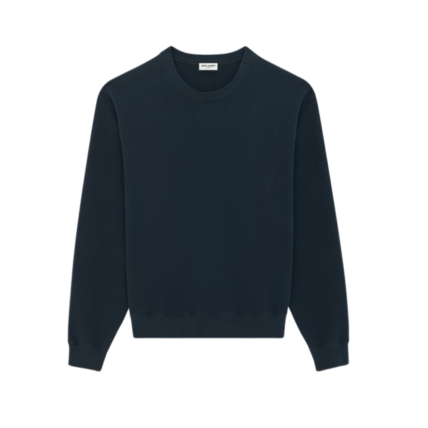 Sweatshirt col rond bleu petrol Saint Laurent
