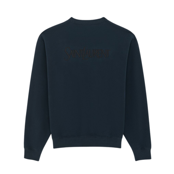 Sweatshirt col rond bleu petrol Saint Laurent