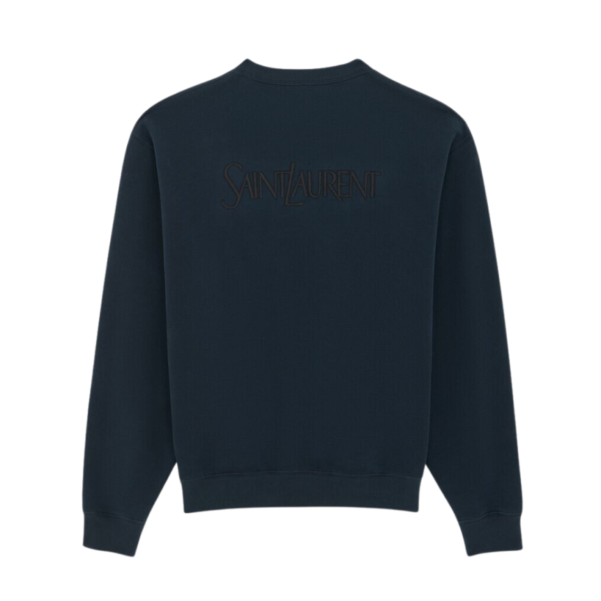 Sweatshirt col rond bleu petrol Saint Laurent