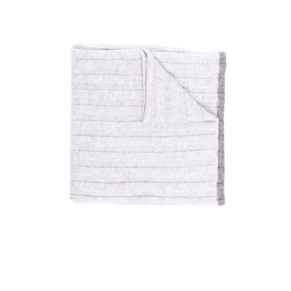 Echarpe gris clair Brunello Cucinelli cotelé gris anthracite