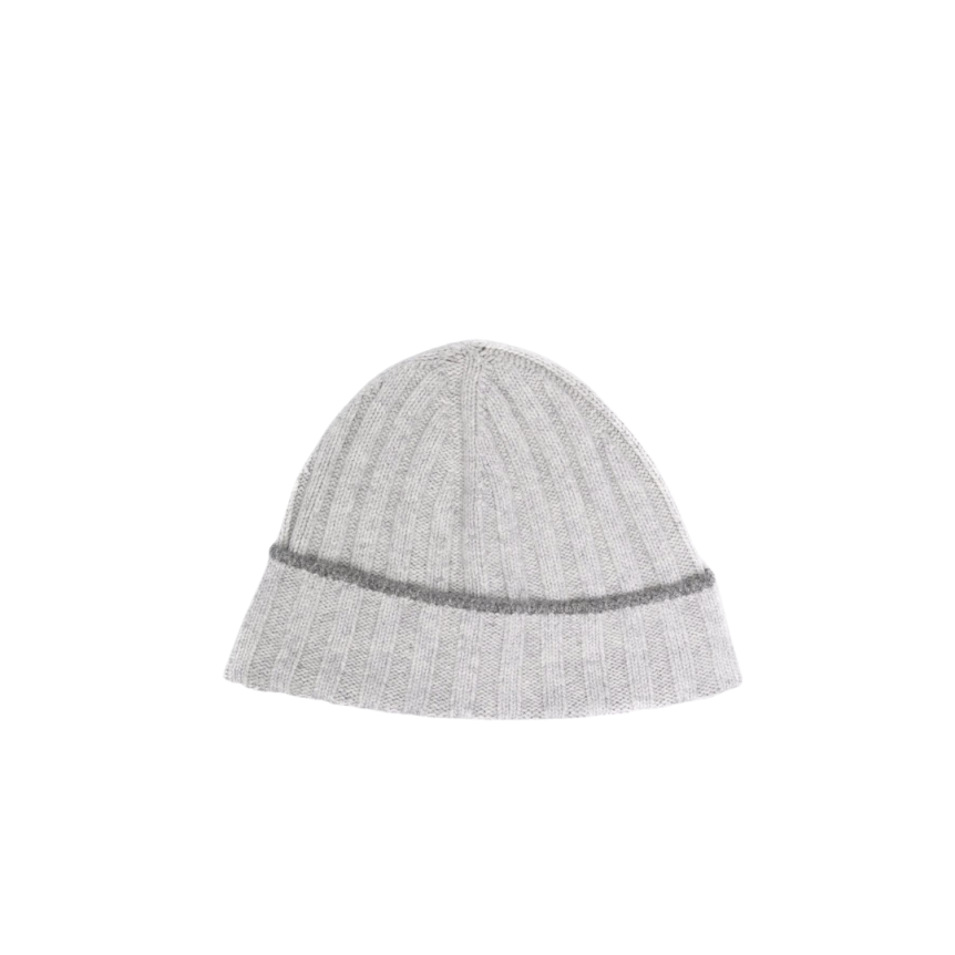 Bonnet gris cotelé gris anthracite Brunello Cucinelli
