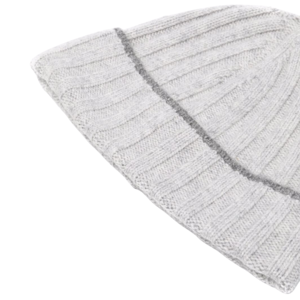 Bonnet gris cotelé gris anthracite Brunello Cucinelli