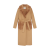 Manteau long beige col poches Vison