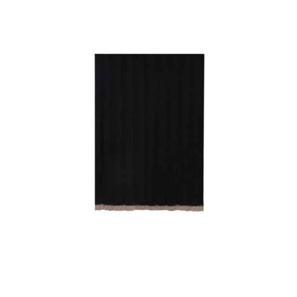 Echarpe noire cotelé beige Brunello Cucinelli