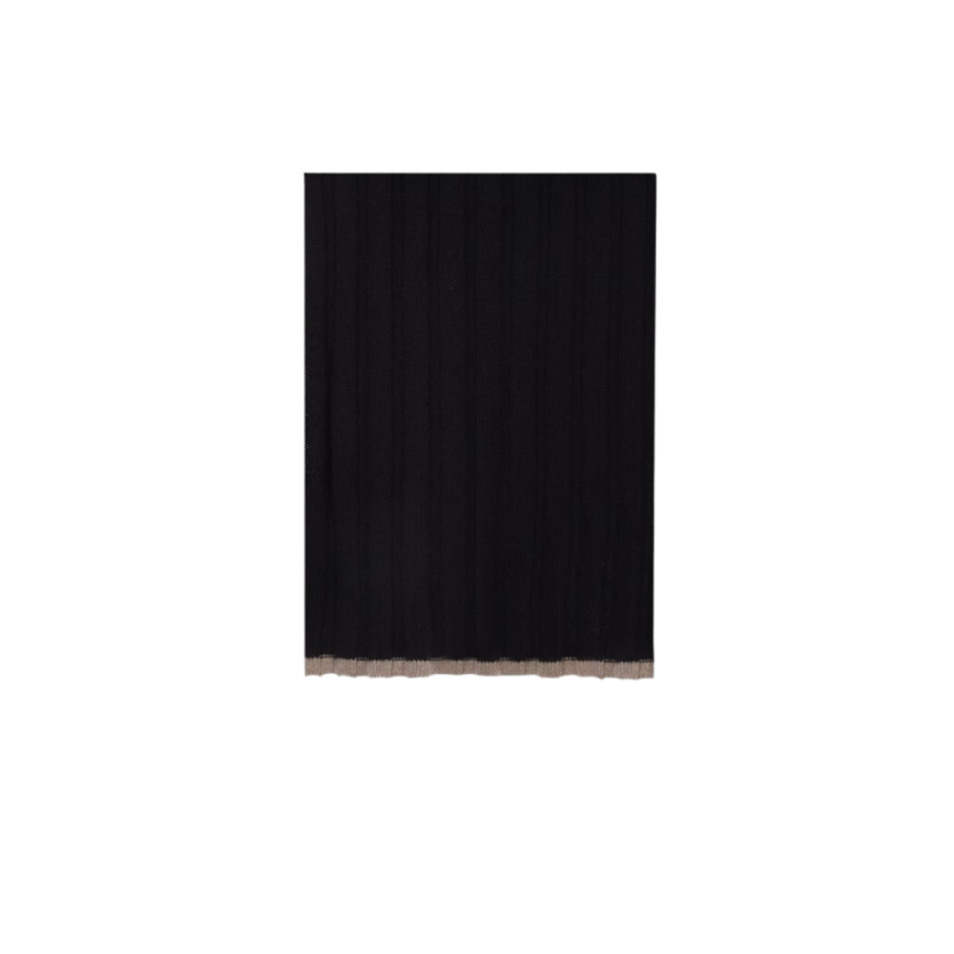 Echarpe noire cotelé beige Brunello Cucinelli