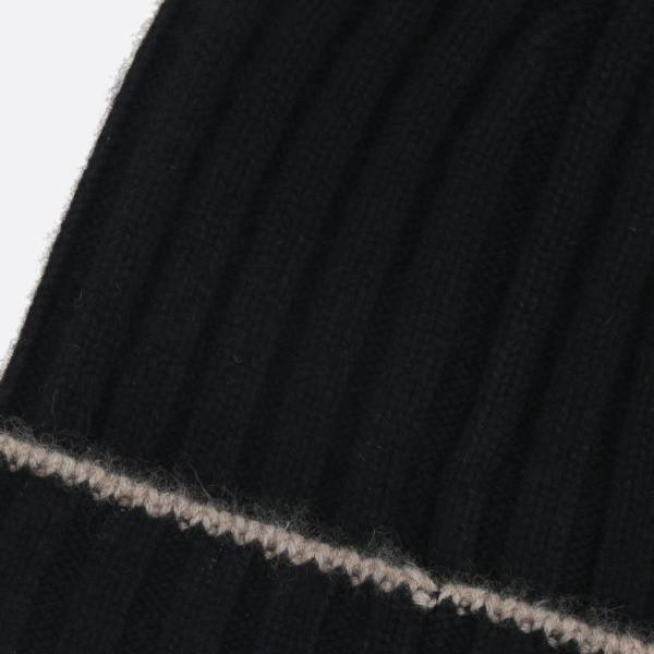 Bonnet côtélé noir Brunello Cucinelli
