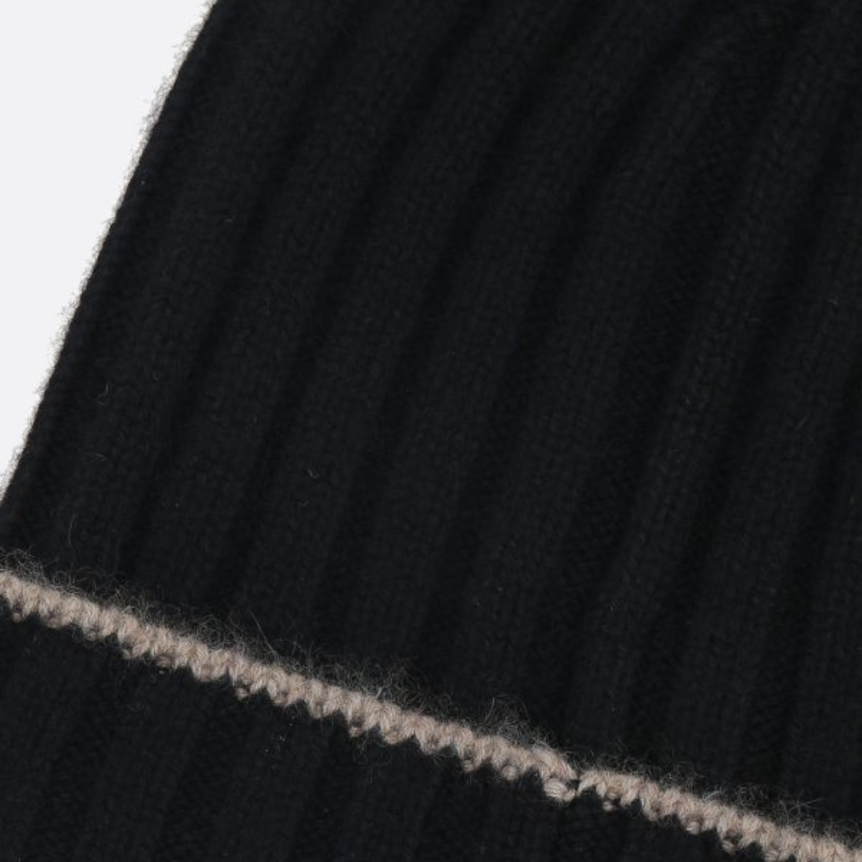 Bonnet côtélé noir Brunello Cucinelli