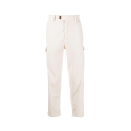 Pantalon cargo en velours côtelé blanc cassé