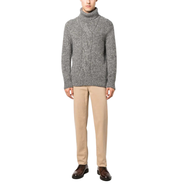 Col roulé torsades chiné gris Brunello Cucinelli