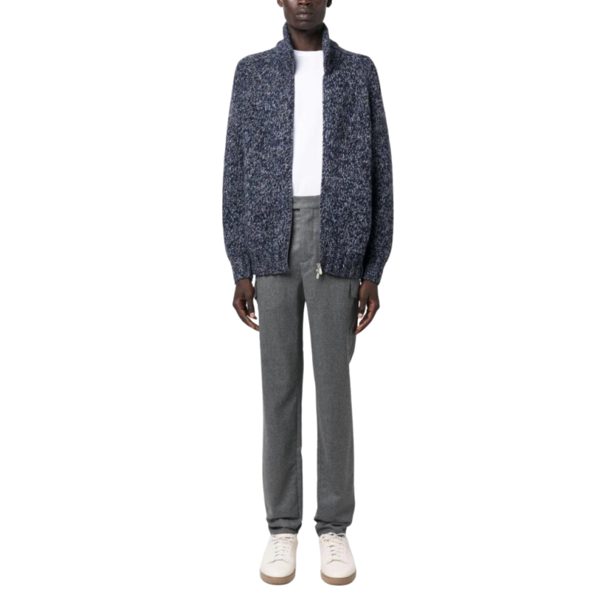 Pantalon cargo flanelle gris Brunello Cucinelli