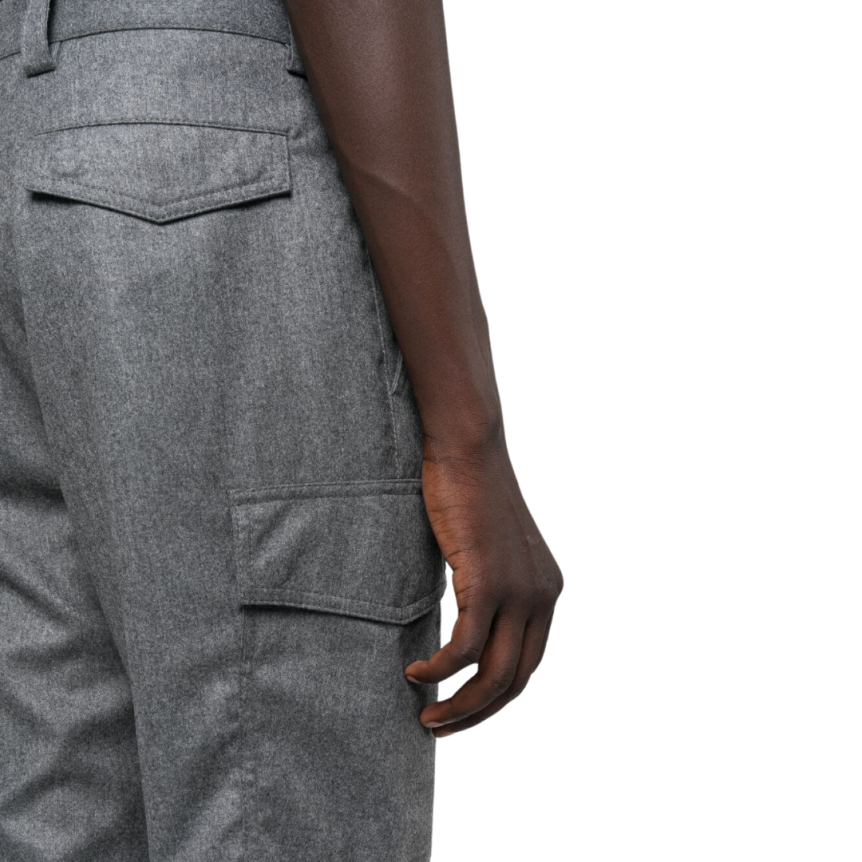 Pantalon cargo flanelle gris Brunello Cucinelli