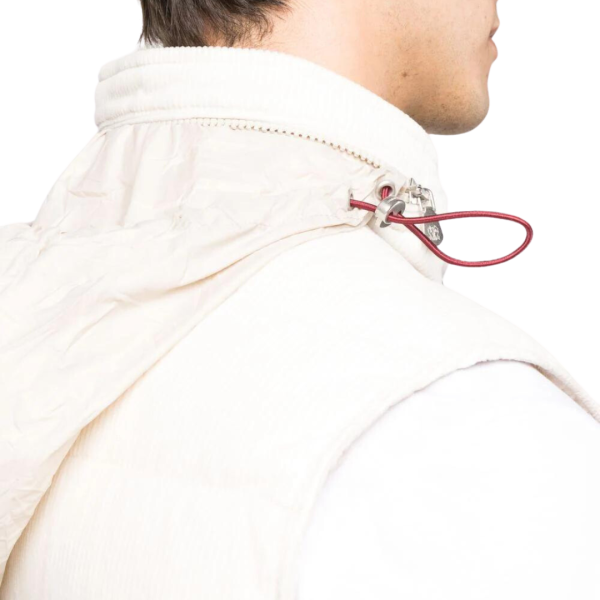 Gilet sans manches en velours blanc cassé Brunello Cucinelli