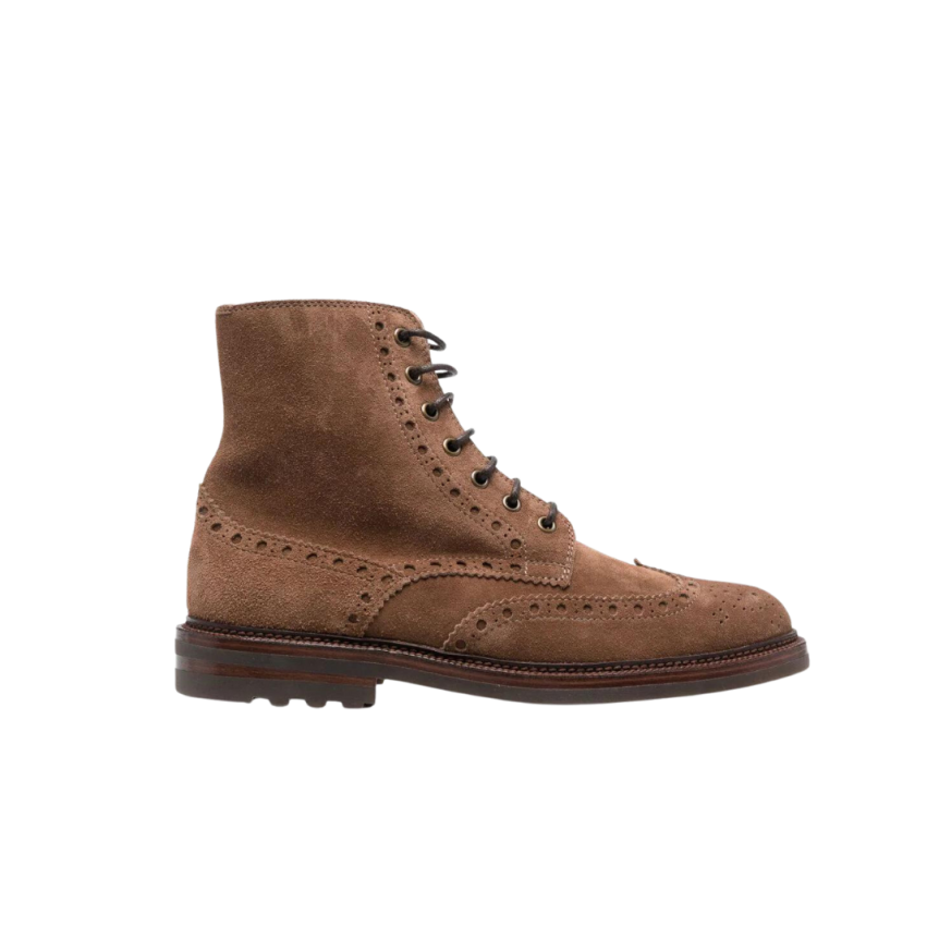 Bottines en Daim Marron Fleurie Brunello Cucinelli