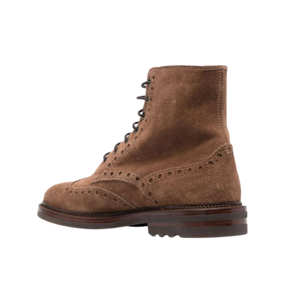 Bottines en Daim Marron Fleurie Brunello Cucinelli