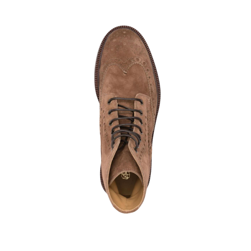 Bottines en Daim Marron Fleurie Brunello Cucinelli