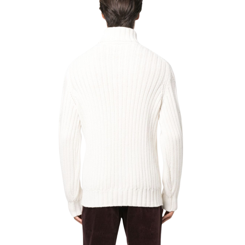 Col roulé torsades blanc cassé Brunello Cucinelli