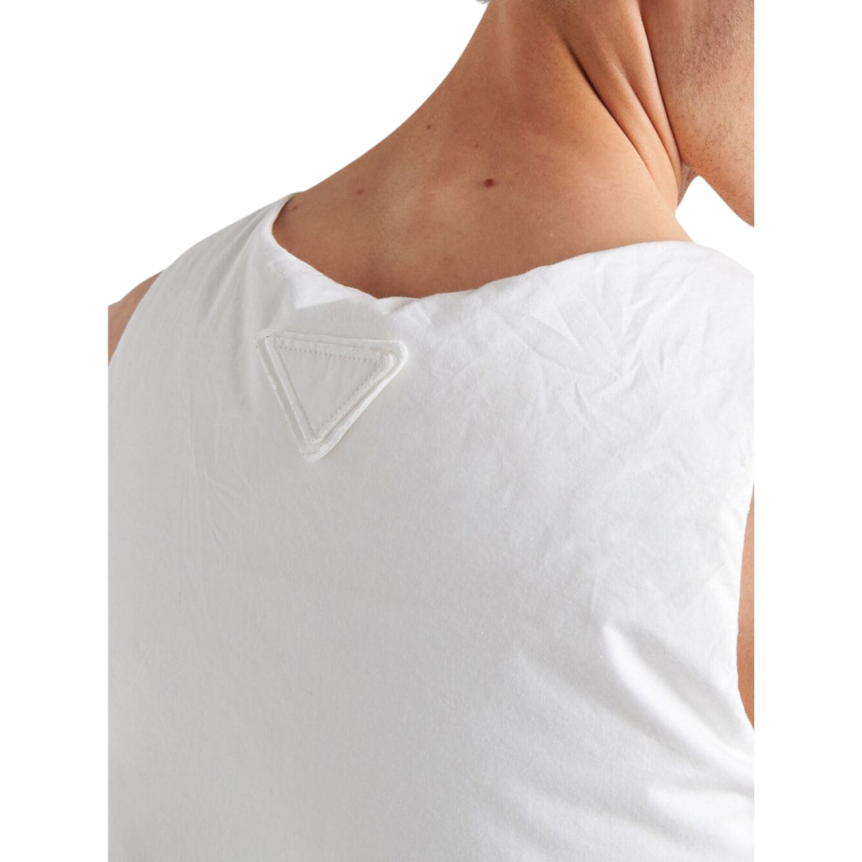 Gilet PRADA manches débardeur doudoune blanc camisole