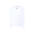 Sweat-shirt col rond coton blanc plaque logo métal