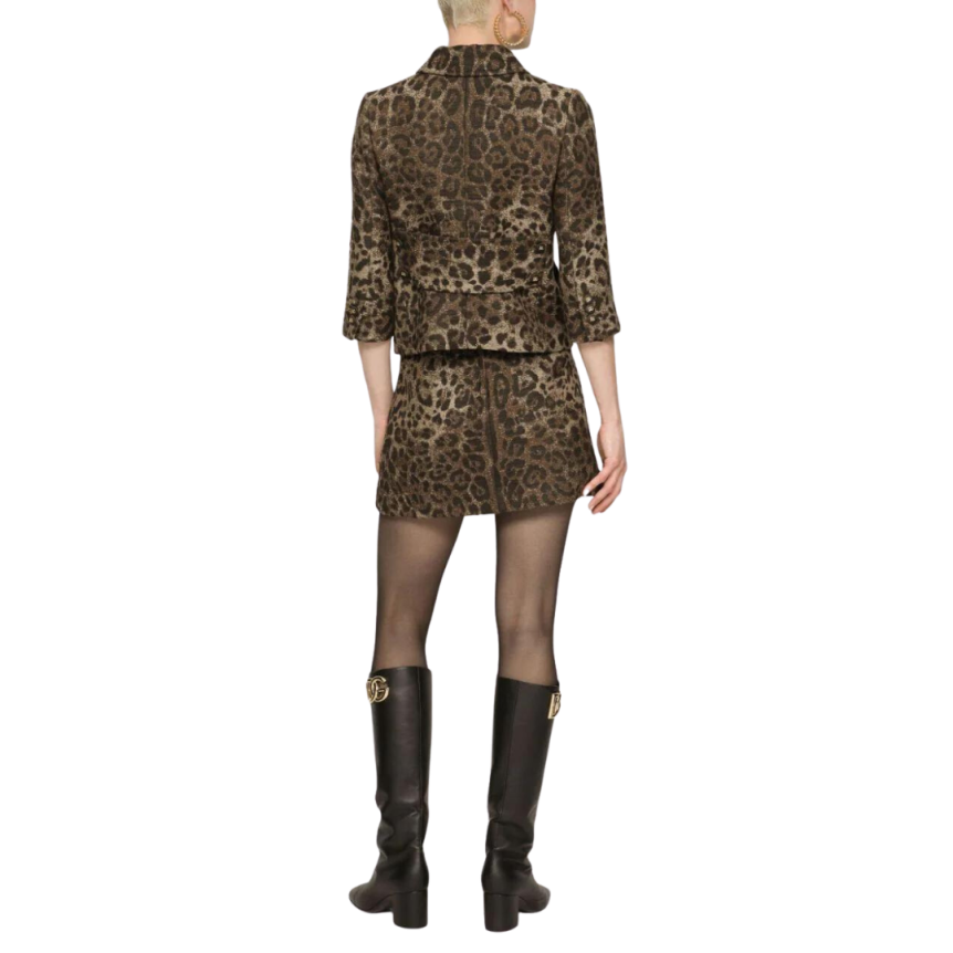 COURTE LEOPARD FENTE DEVANT