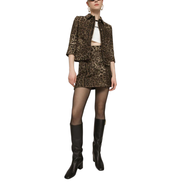 COURTE LEOPARD FENTE DEVANT